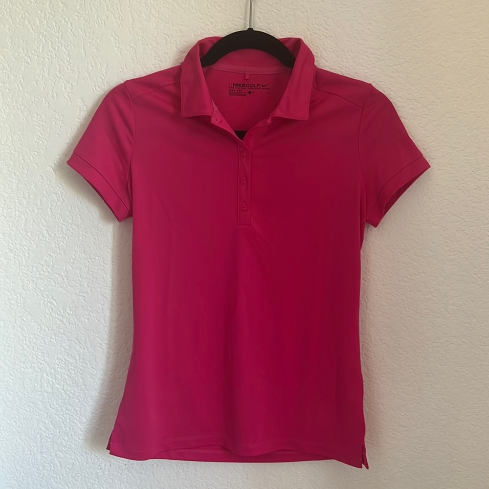 Nike Golf Dri Fit Polo - Small - Bright Pink